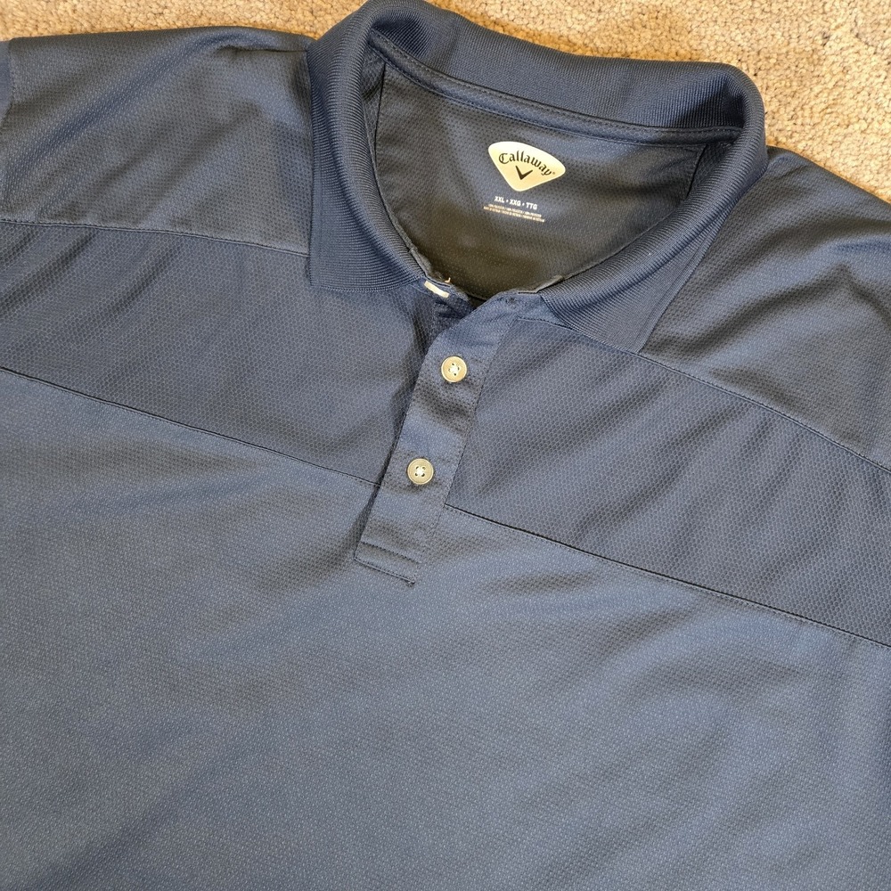 Callaway Performance Navy Blue Short Sleeve‎ Golf Polo Size 2XL
